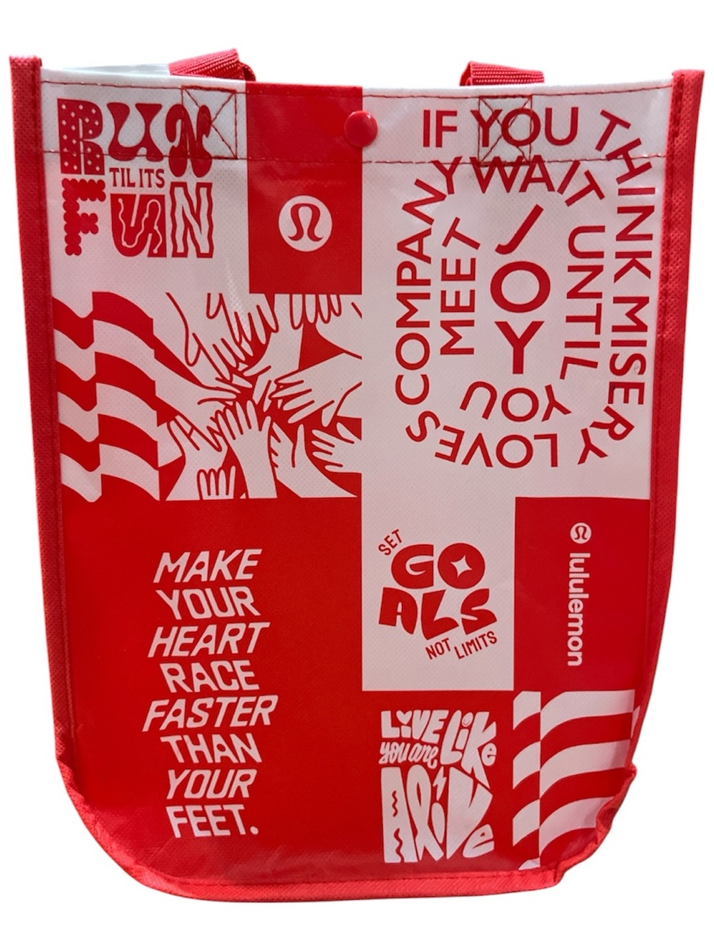 lululemon athletica Red Graphic Tote Bag - Motivational Print small